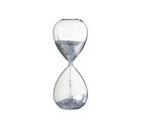 Sablier de décoration en verre et sable paillettes argent