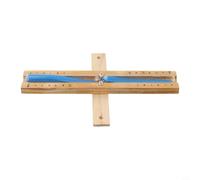 Sablier de sauna de 15 minutes résistant à la chaleur en bois et verre pour salles de vapeur, studios de yoga, zones d'exercice avec vis, sable blanc, 32,6 x 3,94 x 8,9 cm (bleu)