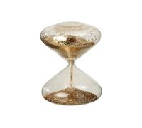 Sablier Déco en Verre "Paillettes" 18cm Doré