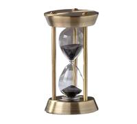 Sablier décoratif à Trois piliers en métal for Salon, Mini-décoration de Bureau, Compte rebours, quincaillerie for Chambre Coucher pour Les Études Et Le Travail(Mini Black Sand,1min)