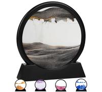 Sablier Decoratif, Sablier 3D, Sablier Liquide, Sablier Magique, Peinture de Sable, Cadeaux Sablier Deko Aesthetic pour Bureau Salon Bureau Adultes Enfants (Noir et Blanc 12")