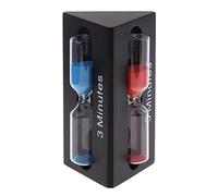 Sablier en bois 3-5-7 minutes pour décoration de la maison | Minuteur de brossage pour enfants | Sablier sablier en plastique - Noir