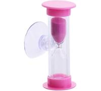 Sablier en plastique rose de 2 minutes avec ventouse et entonnoir de douche, minuterie de brossage des dents, rappel de temps, thermomètres et minuteries de cuisine