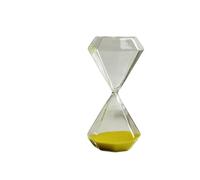Sablier en Verre Transparent, 2 pièces, Horloge de Sable créative, Style Diamant, minuterie, Compte à rebours, décoration la Maison(Yellow,5min)