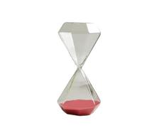 Sablier en verre Transparent, 2 pièces, horloge de sable créative, style diamant, minuterie, compte à rebours, décoration la maison(Pink,15min)