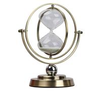 Sablier, Grande horloge de sable antique rotative à 360°, minuterie en verre et métal couleur laiton, 15 minutes/30 minutes/60 minutes, jouet créatif éducatif for le bureau la maison(15 Minutes)