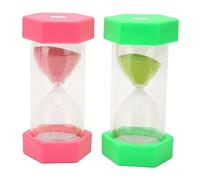 Sablier Hexagonal 15 Minutes pour Enfants, Horloge de Sable d'apprentissage en Plastique pour 2 Pièces, Compte à Rebours d'apprentissage pour Enfants en Bas âge