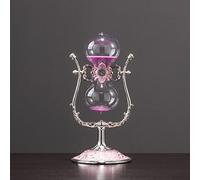 Sablier, Horloge de Sable, décoration en Verre, Assistant de Gestion du Temps, sablier en métal Vintage, 15 Minutes / 30 60 360 °, Rotatif, Grand Format, Antique(Pink,60 Minutes)