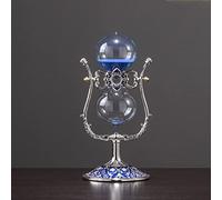 Sablier, Horloge de Sable, décoration en Verre, Assistant de Gestion du Temps, sablier en métal Vintage, 15 Minutes / 30 60 360 °, Rotatif, Grand Format, Antique(Blue,15 Minutes)