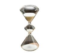 Sablier irrégulier à trois couches, minuterie en verre installée la maison, outil de gestion du temps cuisine et bureau(Conical white sand)
