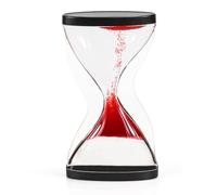 Sablier Liqudie Timer, Sablier Contra Créatif avec Billes bougent de Bas en Haut, Hourglass Anti-gravité Jouets Sensoriels Décoration de Bureau, Cadeau pour Enfants Adultes (Rouge)
