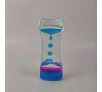 Sablier Liquide à Bulles Descendantes Apaisantes, Expérience Visuelle Hypnotique, 1 Minute, 5,5 x 3,5 x 14,5 cm pour TSA, TDAH (Bleu)