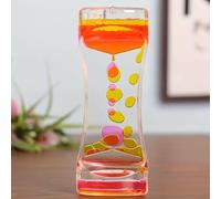 Sablier Liquide à Bulles Descendantes Apaisantes, Expérience Visuelle Hypnotique, 1 Minute, 5,5 x 3,5 x 14,5 cm pour TSA, TDAH (Orange)