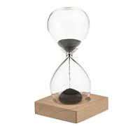 Sablier magnétique avec sable de fer coloré et base en bois élégant, accessoires pour la maison modernes, idée cadeau, 1 minute compte à rebours horloge minuterie décoration en verre 16 cm de hauteur