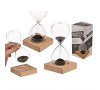 Sablier Magnétique Décoratif sur Socle en Bois