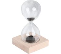 Sablier magnétique en verre avec base pour décoration d'intérieur, ornement et cadeau