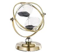 Sablier minuterie décoration bureau rotatif sables mouvants ornement anniversaire(Globe black sand)