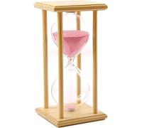Sablier, minuterie visuelle, sablier, sablier, horloge de sable en bois de 30 minutes for enfants, minuterie de brosse à dents et décorations for la maison, le bureau et le restaurant(Pink)