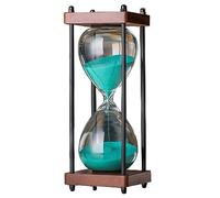Sablier, minuteur visuel, sablier, 30 minutes, horloge en verre, horloge de sable, artisanat, décoration en verre for la maison, le bureau, cadeau créatif, Regalo Di Natale(Blueblue Cyan)