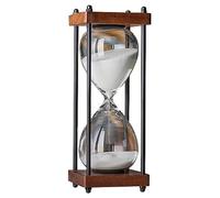 Sablier, minuteur visuel, sablier, 30 minutes, horloge en verre, horloge de sable, artisanat, décoration en verre for la maison, le bureau, cadeau créatif, Regalo Di Natale(White)