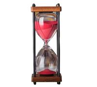 Sablier, minuteur visuel, sablier, 30 minutes, horloge en verre, horloge de sable, artisanat, décoration en verre for la maison, le bureau, cadeau créatif, Regalo Di Natale(Red)