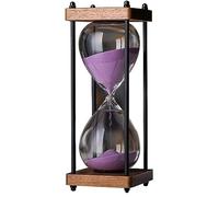 Sablier, minuteur visuel, sablier, 30 minutes, horloge en verre, horloge de sable, artisanat, décoration en verre for la maison, le bureau, cadeau créatif, Regalo Di Natale(Purple)