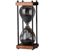 Sablier, minuteur visuel, sablier, 30 minutes, horloge en verre, horloge de sable, artisanat, décoration en verre for la maison, le bureau, cadeau créatif, Regalo Di Natale(Black)