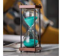 Sablier, minuteur visuel, sablier, grand sablier en bois de 15/30 minutes, décoration en verre de sable noir(Green,30 minutes)