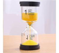Sablier, minuteur visuel, sablier, sablier en plastique, sablier coloré, horloge de sable, 1/3/5/10/15/30/45 minutes(Black Cover Yellow Sand,10 minutes)