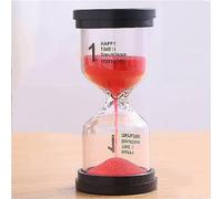 Sablier, minuteur visuel, sablier, sablier en plastique, sablier coloré, horloge de sable, 1/3/5/10/15/30/45 minutes(Black Cover Red Sand,5 minutes)
