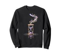 Sablier Mystique Fleurs Lune Étoiles Temps Nature Rêve Sweatshirt