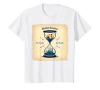 Sablier pour Professeur d'histoire, Voyageur dans Le Temps, Vintage, Aventure T-Shirt, Enfant, Blanc, 8 Ans
