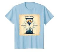 Sablier pour Professeur d'histoire, Voyageur dans Le Temps, Vintage, Aventure T-Shirt, Enfant, Bleu Céleste, 4 Ans