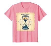 Sablier pour Professeur d'histoire, Voyageur dans Le Temps, Vintage, Aventure T-Shirt, Enfant, Rose, 6 Ans