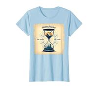 Sablier pour Professeur d'histoire, Voyageur dans Le Temps, Vintage, Aventure T-Shirt, Femme, Bleu Céleste, S