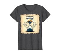 Sablier pour Professeur d'histoire, Voyageur dans Le Temps, Vintage, Aventure T-Shirt, Femme, Chiné Foncé, S