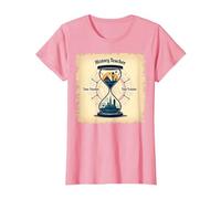 Sablier pour Professeur d'histoire, Voyageur dans Le Temps, Vintage, Aventure T-Shirt, Femme, Rose, XS