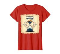 Sablier pour Professeur d'histoire, Voyageur dans Le Temps, Vintage, Aventure T-Shirt, Femme, Rouge, XS