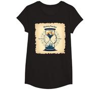 Sablier pour Professeur d'histoire, Voyageur dans Le Temps, Vintage, Aventure T-Shirt, Fille, Noir, M