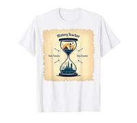 Sablier pour Professeur d'histoire, Voyageur dans Le Temps, Vintage, Aventure T-Shirt, Homme, Blanc, 5XL