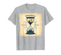 Sablier pour Professeur d'histoire, Voyageur dans Le Temps, Vintage, Aventure T-Shirt, Homme, Gris Chiné, L