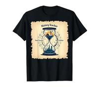 Sablier pour Professeur d'histoire, Voyageur dans Le Temps, Vintage, Aventure T-Shirt, Homme, Noir, 5XL