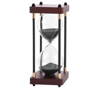 Sablier rectangulaire en verre avec embouts en bois - Longueur : 20 cm - Moderne et - Pour la maison, le bureau, la salle de classe, la cuisine, le restaurant, le bureau, le salon