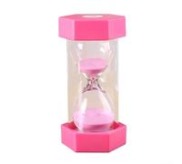 Sablier sablier pour enfants - Design hexagonal coloré - Verre plastique incassable - 5 minutes - Pour salle de classe et bureau - Portable - Plusieurs couleurs (rose, 5 minutes)