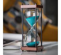 Sablier Sablier Sablier Mode Coloré Sablier Sablier Sablier Verre Lisse Transparent Décoration de Bureau à Domicile Cadeau d'Anniversaire de Noël Cadr(Grass Green Sand 15 minutes (7.5*7.5*19cm))