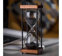 Sablier Vide Cadeau Créatif Assistant De Gestion du Temps Ornement De Verre De Sable pour Jeu De coration De Bureau à Domicile, Black, 15 Minutes