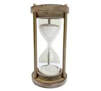 Sablier vintage en verre sur support en bois | Minuteur traditionnel à œufs de 2 minutes