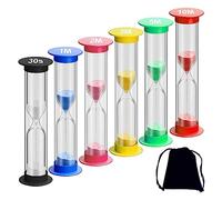 Sabliers Minuterie,Minuterie de Sable,Horloge de Sable Sablier,Fonction Sablier,Couleur Sablier,Horloge de Sable pour Enfant,Minuterie de Sable pour Brosse à Dents,Mini Sablier pour Brosse à Dents6PC