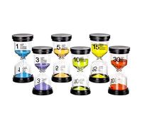 Sabliers pour Enfants - Lot de 6 Minuteurs de 1, 3, 5, 10, 15 et 30 Minutes, Idéal pour Apprendre la Gestion du Temps, Brossage des Dents, Devoirs Scolaires et Activités Quotidiennes