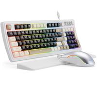 SABLUTE Clavier et souris de jeu filaires, rétroéclairé RVB, sensation mécanique, clavier de jeu PC, bouton multimédia et repose-poignet ergonomique anti-ghosting en cuir de qualité supérieure pour